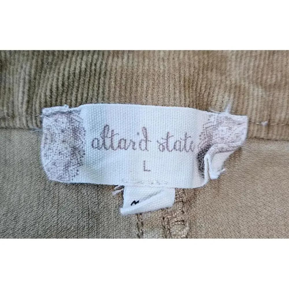 Altar'd State Women's Caramel Corduroy A-Line Skirt with Button Front Size Large